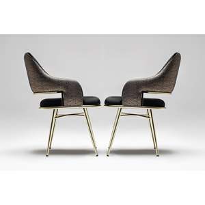 Ensemble de table à manger moderne en métal 6 places avec plateau en bois pour maison, appartement, hôtel, salle à manger - Product Image 4