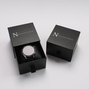 Estuche de lujo negro mate individual para reloj con cajón, de alta calidad, con logotipo personalizado, para regalo - Product Image 2