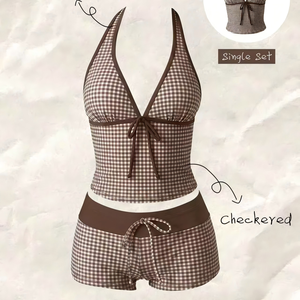 Ensemble Tankini Rétro à Pois 2026, 2 Pièces, Maillot de <span class=keywords><strong>Bain</strong></span> Halter à Nouer sur le Devant avec Shorty, Effet Ventre Plat, Modeste, pour Femme - Product Image 5