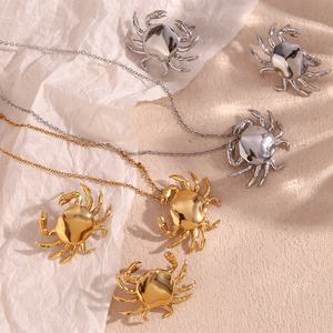 <strong>Crab</strong> Design Gold Plated <strong>Jewelry</strong> Set Stainless Steel Pendant Necklace Ladies <strong>Jewelry</strong> Necklaces and Earrings - Product Image 1