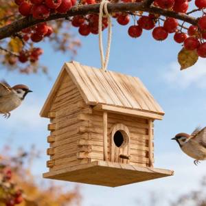Özel Ahşap Dış Mekan Kuş Besleyici, Sincaplar İçin Asılabilir Kuş Evi Besleyici - Product Image 3