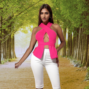 Crop top sexy sans manches à lacets et découpes, couleur unie, pour femme, idéal pour les sorties en club, vente en gros à prix abordable, tendance - Product Image 5