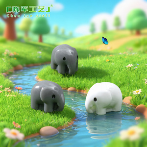 La fabbrica Weij vende all'ingrosso ornamenti per micro-paesaggi, elefanti di coppia, piante succulente, bottiglie ecologiche decorative fai-da-te con muschio. - Product Image 2