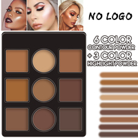 Palette correcteur de maquillage pour le visage brun mat végétalien de marque privée de 9 couleurs poudre pressée Palette de contour de maquillage