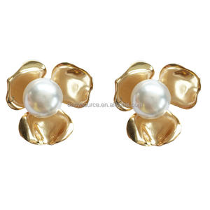 RE4633 Damenmode Ohrringe Gold Blume Hochzeit Ohrring Braut Party Schmuck - Product Image 1