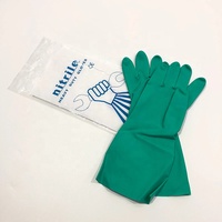 Vente en gros 15Mil Vert Latex Flock Doublé Ménage Imperméable Épais Long Ménage Gants En Nitrile