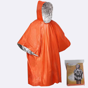 Poncho d'urgence orange 50x80 cm imperméable, réfléchissant et léger, équipement de survie - Product Image 4