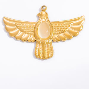 Colgantes de acero inoxidable chapados en oro de 18k con formas variadas para la fabricación de joyas, accesorios de piedra natural para bricolaje. - Product Image 2