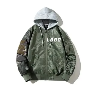 Custom design vintage outwear pilot jacket embroidery MA2 Bomber Jacket flight jacket with rubber labels