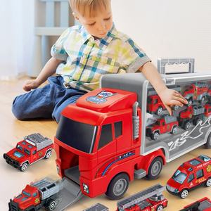 Samtoy Diecast modelo coche juguetes <span class=keywords><strong>de</strong></span> construcción aleación motores <span class=keywords><strong>de</strong></span> <span class=keywords><strong>bomberos</strong></span> contenedor <span class=keywords><strong>de</strong></span> almacenamiento <span class=keywords><strong>de</strong></span> doble cara portador camión contenedor <span class=keywords><strong>de</strong></span> juguete - Product Image 2