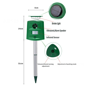 Répulsif Solaire 3 Côtés pour Animaux, Ultrasonique 360 Degrés, Anti-Oiseaux, Lumière Stroboscopique Clignotante Haute Intensité, en ABS - Vente en Gros - Product Image 2