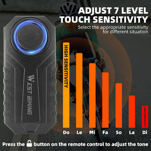 WEST BIKING 盗難防止 ワイヤレスリモコン 自転車アラーム IP65防水 3A電池 113db大音量 電動自転車アラーム - Product Image 3