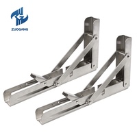 Support d'angle mural en acier inoxydable avec revêtement en poudre, support de table, support de banc, étagère pliante en métal, support triangulaire durable