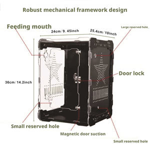 Terrario Moderno para Reptiles Luby con Apertura Frontal, Acrílico Duradero y Ecológico, Color Negro, Tamaño Personalizado para Geckos Crestados/Gargoyle - Product Image 4