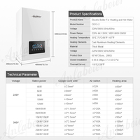 Pemanas Listrik WIFI Pintar dengan Tangki Ekspansi Terintegrasi dan Perlindungan Keamanan Ganda untuk Aplikasi Pemanas Mandi dan Lantai.
