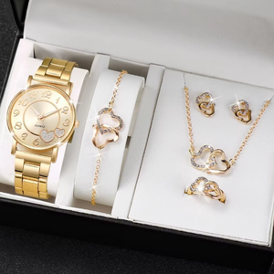 New <strong>women's</strong> <strong>watch</strong> <strong>set</strong>: Light luxury and versatile quartz <strong>watch</strong>, bracelet, ring, stud necklace, heart <strong>set</strong> <strong>watch</strong> - Product Image 2