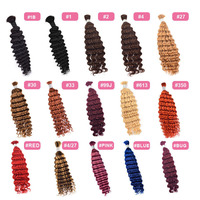 Extensions de cheveux vierges naturels non traités à 100 %, vague profonde, en vrac, pour tresses bohèmes, cheveux indiens, brésiliens, prêts pour la permanente, extensions individuelles/machine