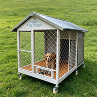 Cage pour animaux de compagnie en métal sur mesure, résistante aux intempéries, design robuste, pour usage domestique et extérieur, sans rouille, abri extérieur, villa pour animaux de compagnie haut de gamme