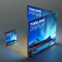 Stand/Rak Display Iklan Sublimasi Pewarna Aluminium untuk Pameran Dagang, Bentuk Persegi Panjang, Portabel Standar 10 kaki