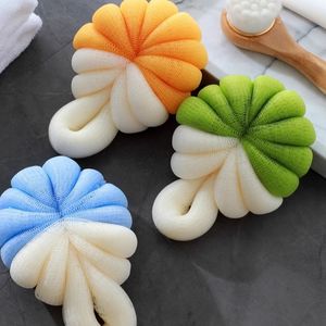<b>Large</b> Two-Tone <b>Pumpkin</b> Shaped Bath Ball Soft Bath Bubbling Mesh for Effective Bath Brushes Sponges & Scrubbers - Product Image 5