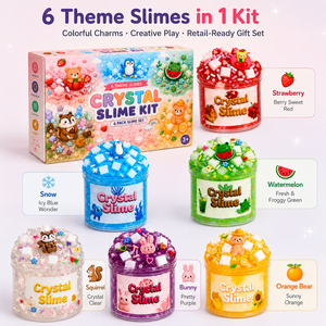 ชุดสไลม์คริสตัล 6 ชิ้น พร้อมกล่องของขวัญ ชุดทำสไลม์ใสหอม DIY สำหรับผู้ขายอีคอมเมิร์ซ โรงเรียน และ OEM - Product Image 3