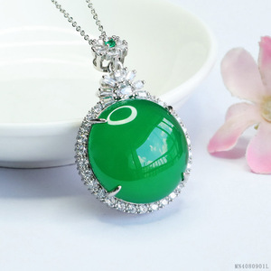 Colgante de Calcedonia Verde Estilo Chen Meng 2026, Ágata Redonda de la Suerte, Venta al por Mayor de Fábrica S4080901l - Product Image 3