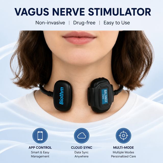 Vagus Nerve Neck Wellness Device 6 Frequency TVNS Cloud APP Control USB Rechargeable Wearable Personal Care Solution OEM ODM