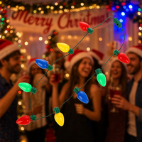 Collier lumineux LED de Noël, guirlande de lumières pour les fêtes, accessoires pour soirées à thème 'Ugly Sweater', cadeau