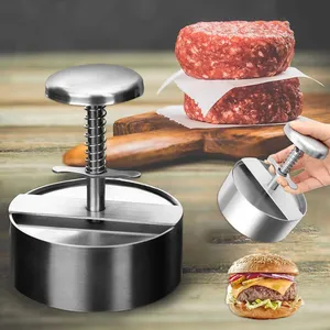 304 acier inoxydable Hamburger viande <span class=keywords><strong>presse</strong></span> Burger Patty fabricant moule manuel gâteau boeuf porc riz <span class=keywords><strong>presse</strong></span> faisant des moules gril viande outil - Product Image 3
