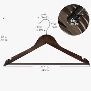 Wholesale 90 Pack Heavy Duty Solid Wood Multifunction Flexible Clothes <b>Hangers</b> OEM ODM Custom Logo 360 Swivel Clothing Store - Product Image 4