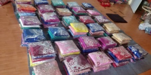 Wholesale Handmade Beads Multi-Color Somali <strong>George</strong> Lace <strong>Wrapper</strong> <strong>for</strong> Bridal Party Wear Dresses Customizable Size New Export - Product Image 2