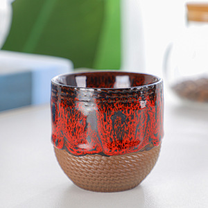 Tasse à café en céramique rétro faite à la main sans poignée, petite tasse à café expresso italienne - Product Image 6