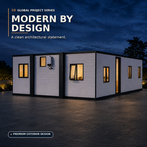 Casa Contenedor Modular Prefabricada Moderna de 20 Pies, Forma Rectangular, Diseño de Villa con Exterior de Aspecto de Madera, Aplicación Impermeable, 3 Años de Garantía - Product Image 1