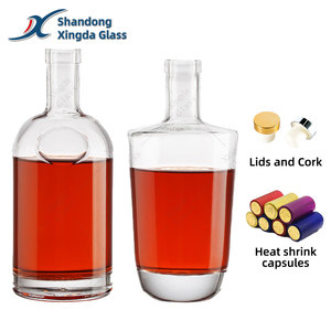 Nhà máy cao Flint 100ml 200ml 375ml 500ml 750ml rượu Gin Vodka Whisky rượu tinh thần tùy chỉnh rỗng chai thủy tinh với nút chai - Product Image 6