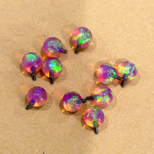 2 pièces <span class=keywords><strong>prix</strong></span> d'usine <span class=keywords><strong>Jelly</strong></span> Opal Piercing Jewelry for Women 5mm Titanium Screw In Piercing Ball for Ear <span class=keywords><strong>Belly</strong></span> Tongue - Product Image 3