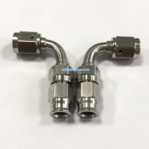 An3 3an 45 90 degrés acier inoxydable femelle pivotant ligne <span class=keywords><strong>de</strong></span> <span class=keywords><strong>frein</strong></span> <span class=keywords><strong>tuyau</strong></span> extrémités raccords adaptateurs avec insert <span class=keywords><strong>olive</strong></span> en cuivre - Product Image 5