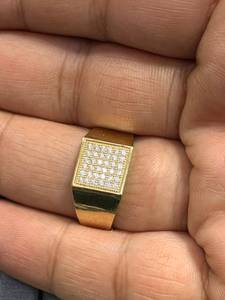 Duyizhao 14K placcato oro Mens CZ anello in pietra stile dollaro anello gruppo uomo anello pesante - Product Image 2