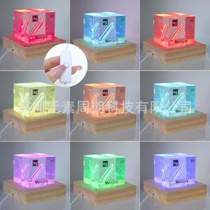 Cubo de Mercurio (Hg) de la Tabla Periódica, Adorno Acrílico, Espécimen Coleccionable, Decoración Escolar de Química, Lámpara Decorativa - Product Image 1