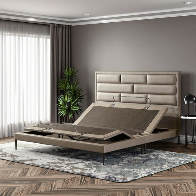 Technology Leather Electric Bed Split Type Simple Installation Multifunctional Intelligent Set Bed