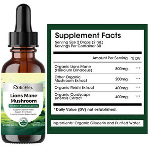 Integratore Liquido Orale di Estratto di Funghi Lions <span class=keywords><strong>Mane</strong></span> e Reishi Biologico 60ml, Produzione Cinese all'Ingrosso, Etichetta Privata OEM - Product Image 6
