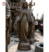 Statue personnalisée en bronze antique de la Vierge Marie, sculpture religieuse catholique, artisanat religieux, statue de la Sainte Mère pour l'église et le sanctuaire domestique