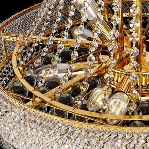 Mỹ Sang Trọng Trang Trí Cổ Điển Đèn Chùm Pha Lê Thiết Kế Hiện Đại Cổ Điển Vàng Ánh Sáng Mặt Dây Chuyền Cho Phòng Khách Sạn - Product Image 2