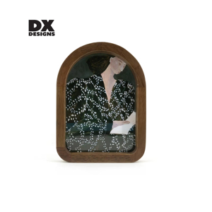 Cornice Ovale Piccola in Legno Vintage DX Designs, Cornice Decorativa ad Arco in Legno per Casa <span class=keywords><strong>e</strong></span> Tavolo - Product Image 1
