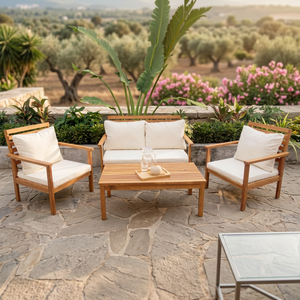 THINH PHU OLIVER Ensemble de canapés fonctionnels en bois d'acacia - Mobilier d'extérieur contemporain pour jardin et salon - Emballage personnalisé - Product Image 1