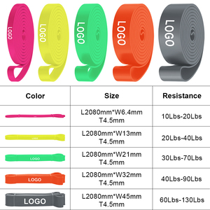 Custom Logo Resistance Bands <b>Set</b> 5 Colors Portable Fitness Training Exercise Bands with Handles Carry Bag - Product Image 2