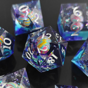 Nuevos Dados de Resina con Forma de <span class=keywords><strong>Planeta</strong></span> para Juegos de Rol D&D y Call of Cthulhu; Juego de 100 Dados Poliédricos D20 con Diseño de Ángulo Recto - Product Image 4