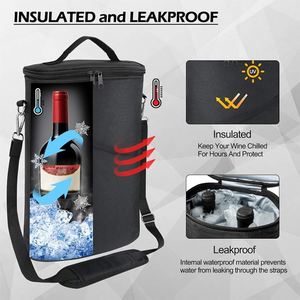 Fashion 2 Bottles <b>Cooler</b> <b>Backpack</b> Leak-Proof Insulation Padded Design for Wine Storage - Product Image 4