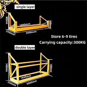 Supporto Metallico Personalizzato a Singolo o Doppio Strato per Soffitto o Parete del Garage, per Ruote e Pneumatici di Camion, <span class=keywords><strong>Moto</strong></span> e <span class=keywords><strong>Auto</strong></span> - Product Image 2
