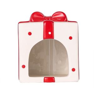 Boîte cadeau carrée à pois rouges, nid en céramique pour <span class=keywords><strong>hamster</strong></span>, nid en céramique rafraîchissant pour l'été - Product Image 1