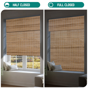 Natural Color No Tool No Drill <strong>Bamboo</strong> <strong>Blinds</strong> and Shades Light Filtering Blackout Curtains for <strong>Indoor</strong> Windows in Door - Product Image 4